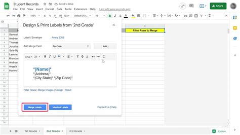 avery label merge google sheets